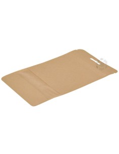 Pruun püstiseisev kott aknaga 12+(2x3)x17cm, pakis 50tk