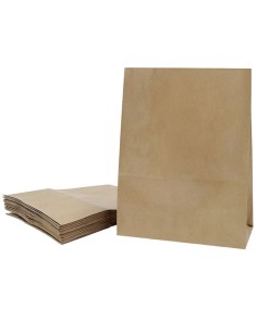 Pruun recycled paberkott laia põhjaga 22+11x28cm 60g/m2, pakis 25tk