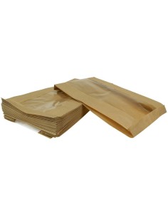 Aknaga pruun paberkott 18x6x33cm, pakis 100tk