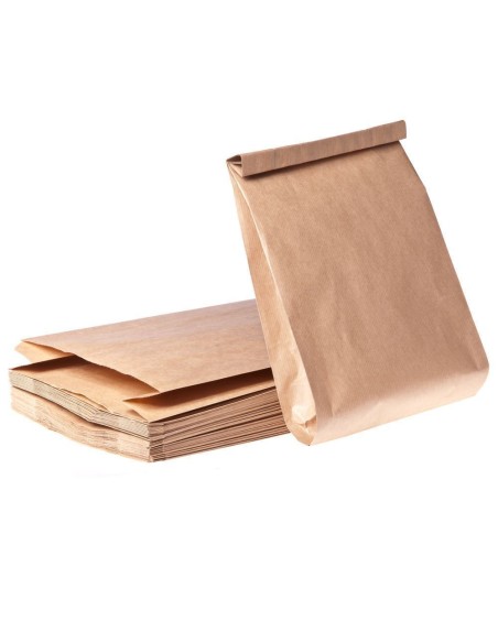 Pruun paberkott 23+6x34cm 60g/m2, pakis 100tk