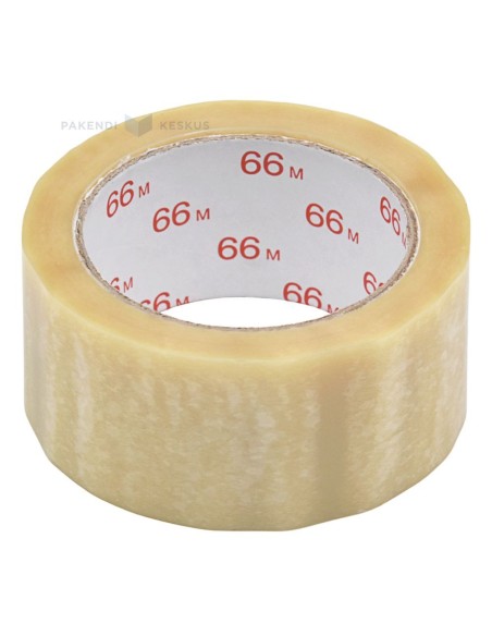Läbipaistev pakketeip PVC 50mm lai, rullis 66m