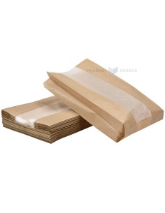 Paberist aknaga pruun paberkott 20+7x36cm, pakis 100tk