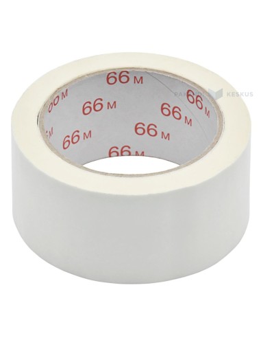 Valge pakketeip PVC 50mm lai, rullis 66m