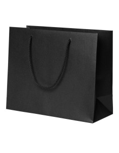 Nöörsangaga pärlmutter must kinkekott 24+10x20cm