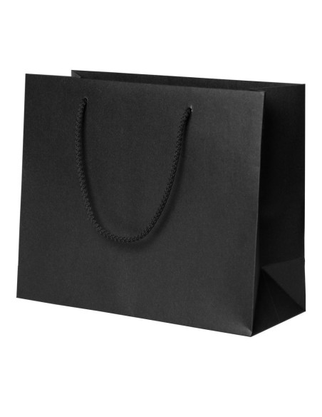 Nöörsangaga pärlmutter must kinkekott 24+10x20cm
