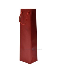Nöörsangaga pärlmutter punane paberkott veinile 10+8x35cm