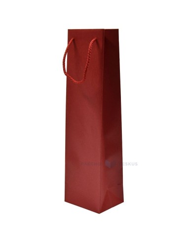 Nöörsangaga pärlmutter punane paberkott veinile 10+8x35cm