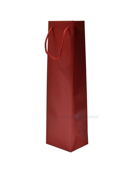 Nöörsangaga pärlmutter punane paberkott veinile 10+8x35cm