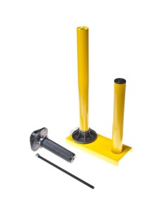 Kollane metallist käsihoidik 30-50cm laiale pakkekilele