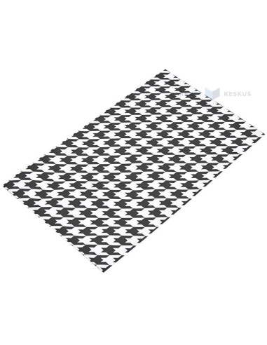 Houndstooth mustriga valge kilest kinkekott 15x25cm, pakis 50tk