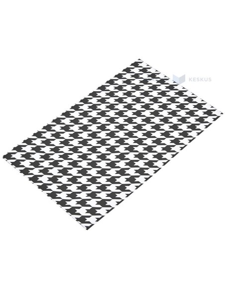Houndstooth mustriga valge kilest kinkekott 15x25cm, pakis 50tk