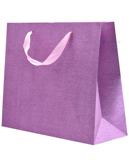 Paelsangaga sädeleva efektiga roosa kinkekott 32+11x26cm