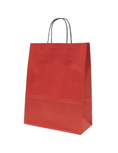 Spiraal pabersangadega punane paberkott 24+11x31cm