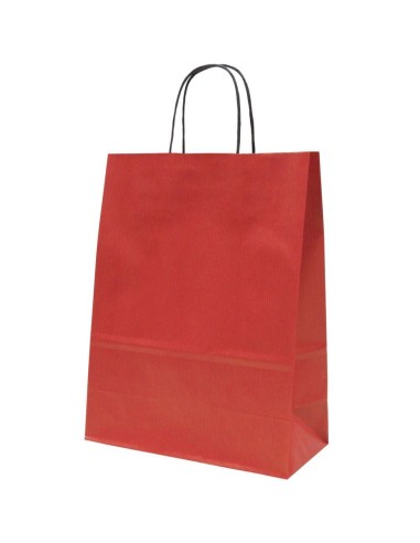 Spiraal pabersangadega punane paberkott 24+11x31cm