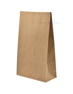 Brown gift bag with glue strip 20x8,5x33cm
