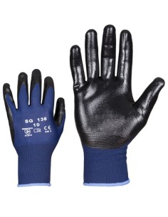Polyester gloves foam nitrile rubber palm