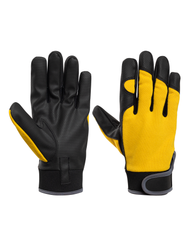 Work gloves synthetic leather with velcro fastening J-573