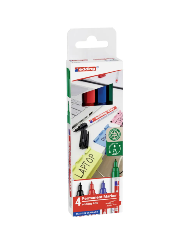 edding 400 permanent marker set of 4 assorted