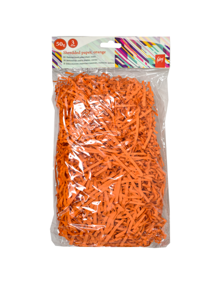 Decorative shredded paper College, 50gsm, orange