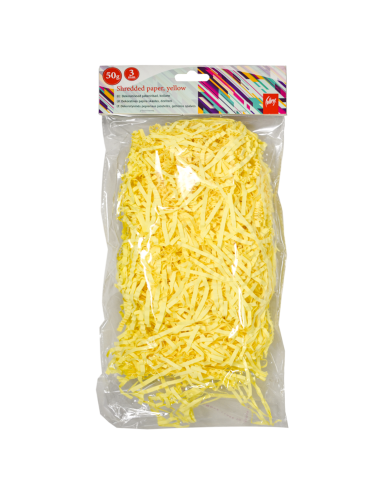 Decorative shredded paper College, 50gsm, yellow
