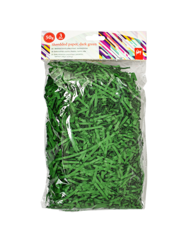 Decorative shredded paper College, 50gsm, dark green