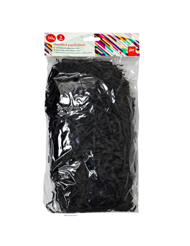 Decorative shredded paper College, 50gsm, black