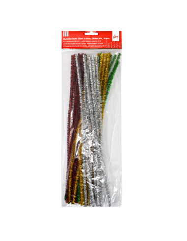 Pom Poms College 30cm - 6mm, 30 pcs, Metallic Mix