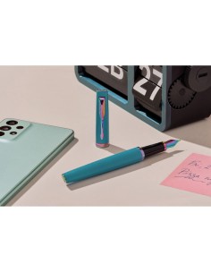 Parker Meridian Teal RBT Fountain Pen F Blue Ink 2
