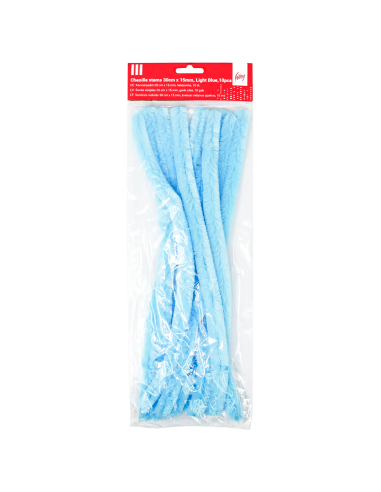 Pom Poms College 30cm - 15mm, 10 pcs, Light Blue
