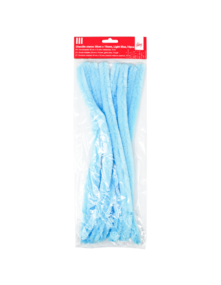 Pom Poms College 30cm - 15mm, 10 pcs, Light Blue