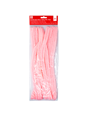 Pom Poms College 30cm - 15mm, 10 pcs, Pink