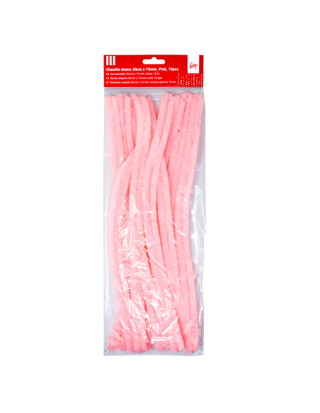 Pom Poms College 30cm - 15mm, 10 pcs, Pink