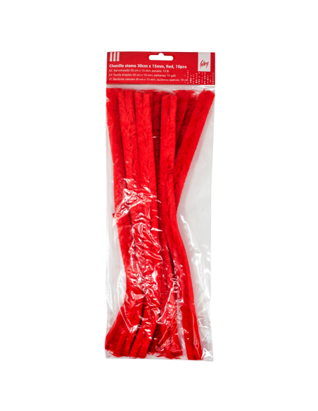 Pom Poms College 30cm - 15mm, 10 pcs, Red