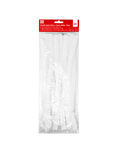 Pom Poms College 30cm - 15mm, 10 pcs, White