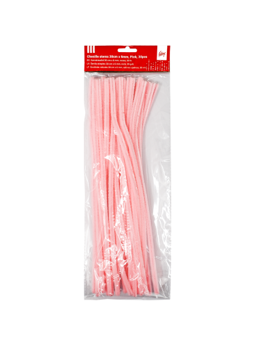 Pom Poms College 30cm - 3mm, 30 pcs, Pink