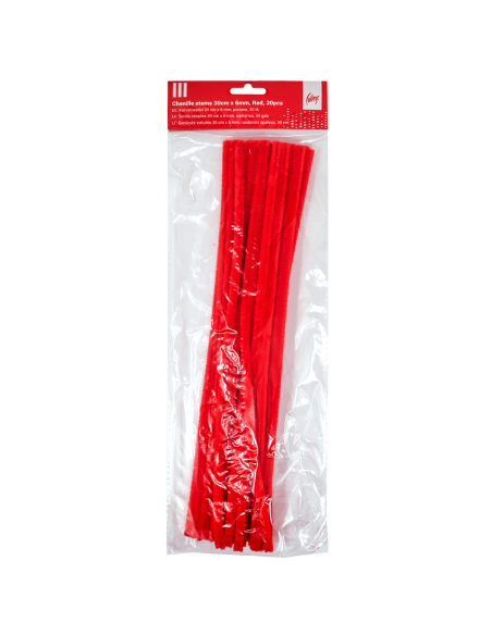 Pom Poms College 30cm - 3mm, 30 pcs, Red