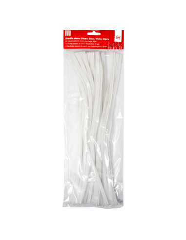 Pom Poms College 30cm - 3mm, 30 pcs, White