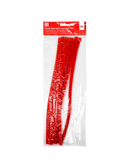 Pom Poms College 30cm - 9mm, 10 pcs, Red