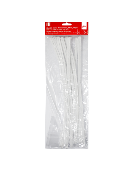 Pom Poms College 30cm - 9mm, 10 pcs, White