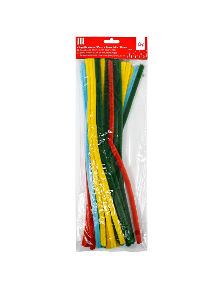 Pom Poms College 30cm - 9mm, 30 pcs, Mix