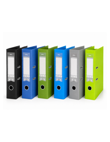 Registraator Deli A4 7cm PP/PP metall alaserv, hall