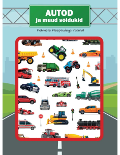 Autod ja muud sõidukid , pehmete kleepsudega raamat