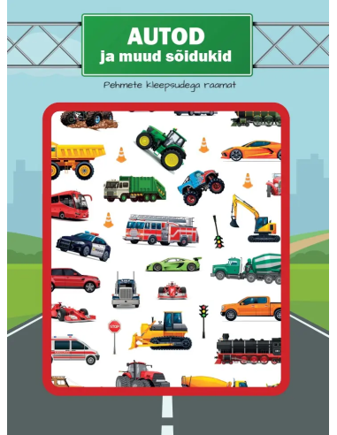 Autod ja muud sõidukid , pehmete kleepsudega raamat