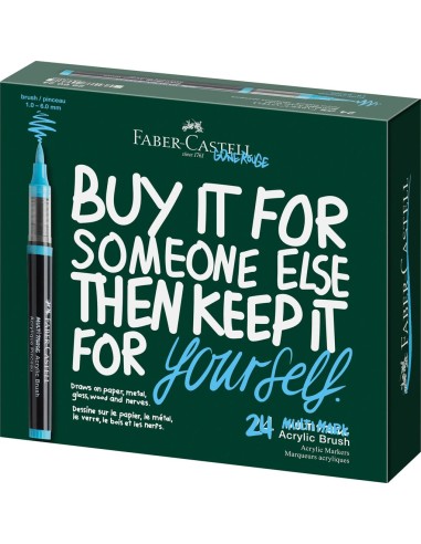 Faber-Castell Multimark Acrylic Brush Markers, 24 Pieces