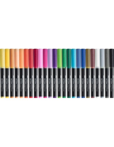 Faber-Castell Multimark Acrylic Brush Markers, 24 Pieces