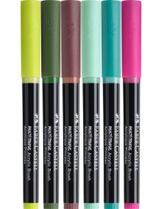 Faber-Castell Multimark Coty Acrylic Brush Markers, 6 Pieces 2