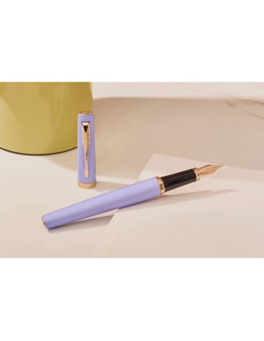 Parker Meridian Lilac Pink Gold Trim Fountain Pen Fine