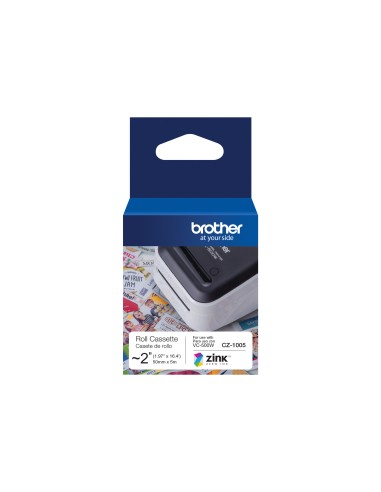 Etikettlint Brother CZ-1005, vastupidav, valge, 50mmx5m
