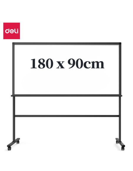 Klaastahvel Deli 1800x900mm ratastel, must raam