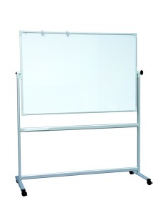 Valge magnettahvel 2x3 ratastel 120x220cm, kahepoolne keeratav